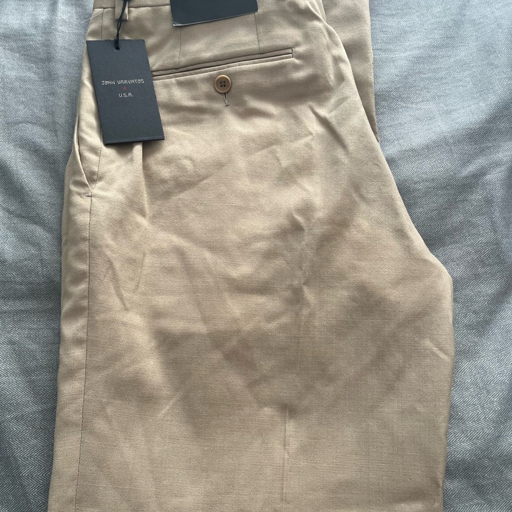John Varvatos Khaki/Tan Slim Chino Pants